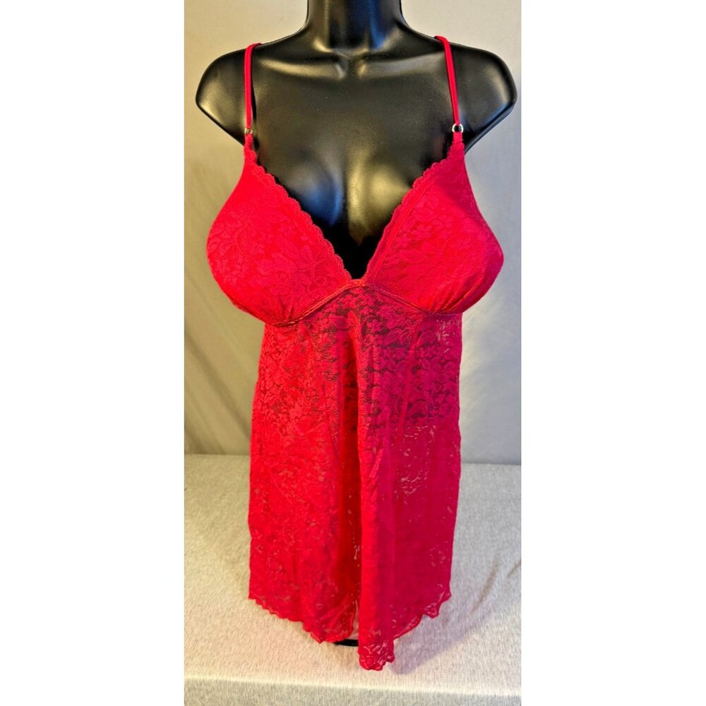 Coquette Girlie Pink Lacy Teddy Sexy Nightie Gown Nightgown Women’s Plus 3X lace